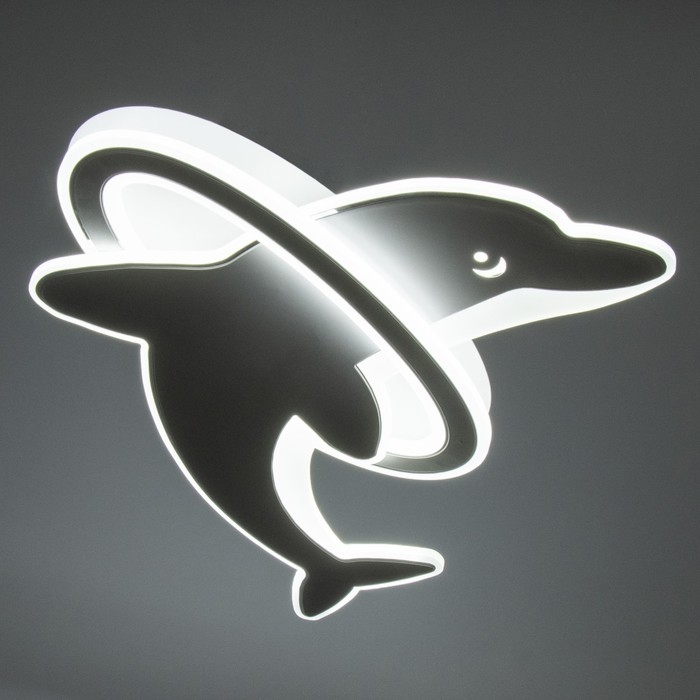 Люстра с ПДУ Люстра с ПДУ "Дельфин LED 140Вт 3000-6000К диммер белый 60х60х9 см BayerLux