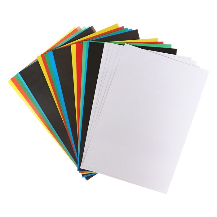 Набор для детского творчества А4, 5 листов картон белый мелованный +5 листов картон цветной мелованный + 5 листов картон цветной немелованный + 5 листов бумага цветная, в папке Набор для детского творчества А4, 5 листов картон белый мелованный +5 листов картон цветной мелованный + 5 листов картон цветной немелованный + 5 листов бумага цветная, в папке