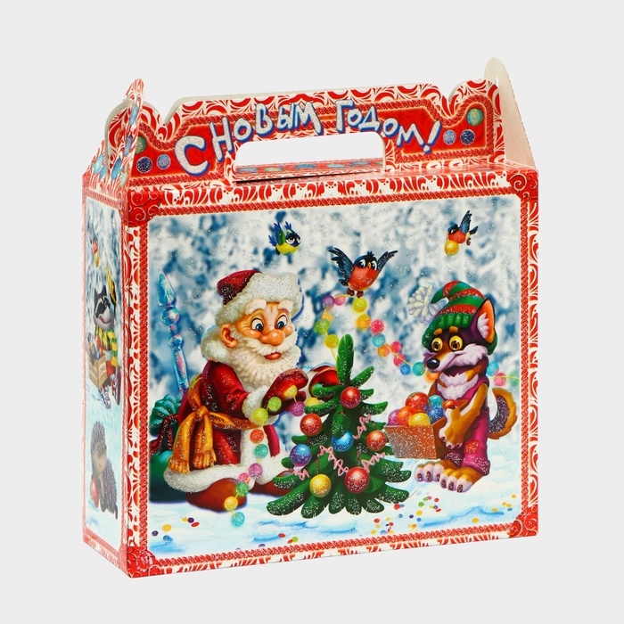 Новый год. Подарочная коробка новогодняя Чемоданчик малый Новый год. Подарочная коробка новогодняя Чемоданчик малый "Приключения начинаются" 17,3 х 6,5 х 15 см.