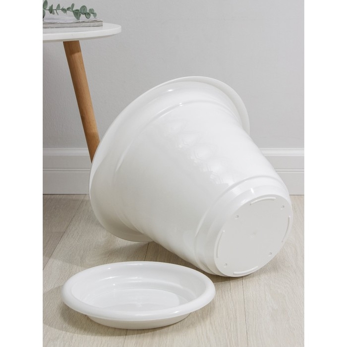 Горшок с поддоном «Виола», 16 л, цвет белый Горшок с поддоном «Виола», 16 л, цвет белый