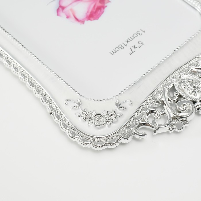 Фоторамка 13х18 см Фоторамка 13х18 см "Овал с розами" перламутр 24х17х1 см