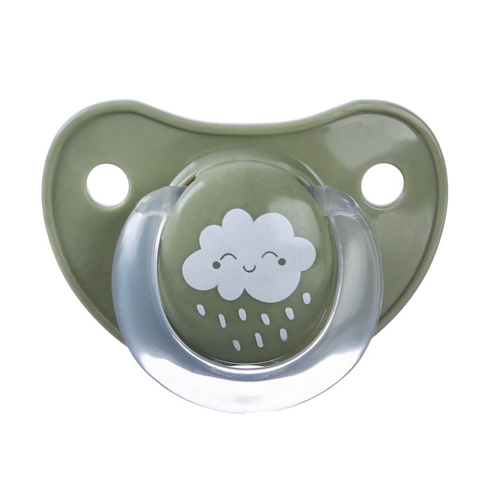 Соска - пустышка латексная классическая «Облачко», от 3 мес., цвет зеленый Соска - пустышка латексная классическая «Облачко», от 3 мес., цвет зеленый
