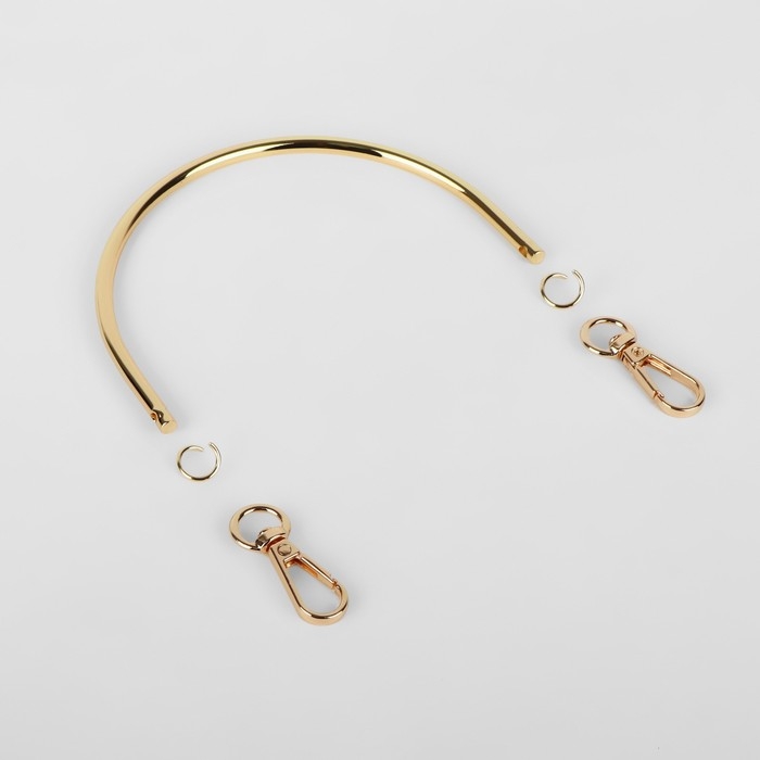 Ручка для сумки «Полукруг», металлическая, с карабинами, 12 × 9 см, цвет золотой Ручка для сумки «Полукруг», металлическая, с карабинами, 12 × 9 см, цвет золотой