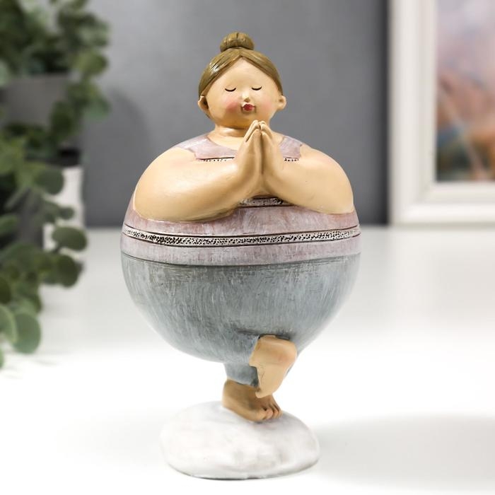 Сувенир полистоун  Сувенир полистоун "Пышечка - асана Дерево" 15х8,5х9 см