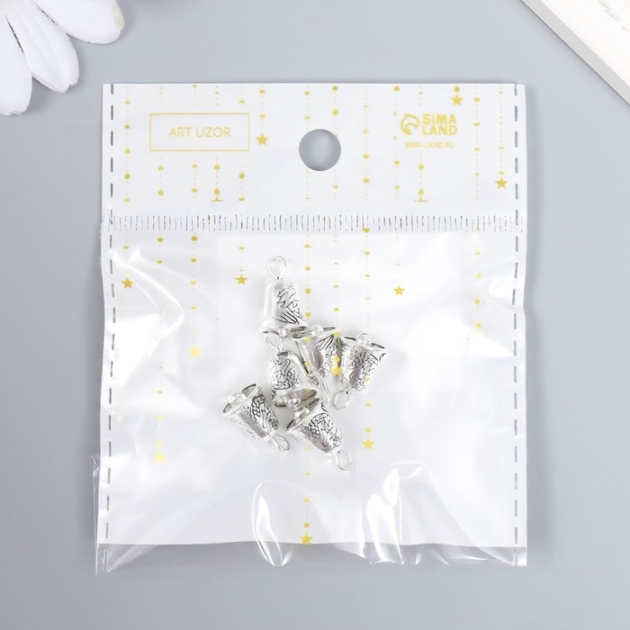 Декор металл для творчества Декор металл для творчества "Колокольчик" серебро набор 6 шт