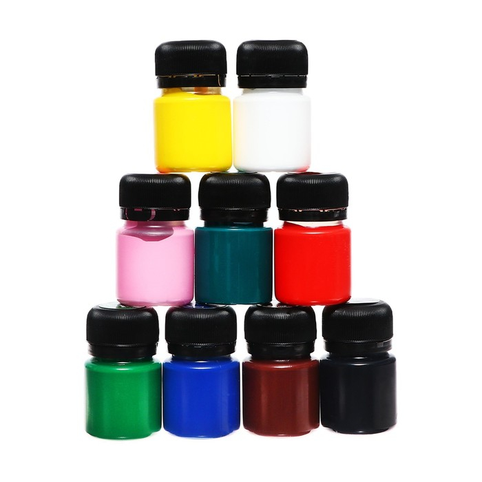 Краска акриловая, набор 9 цветов х 20 мл, ЗХК Decola, глянцевые, 2941115