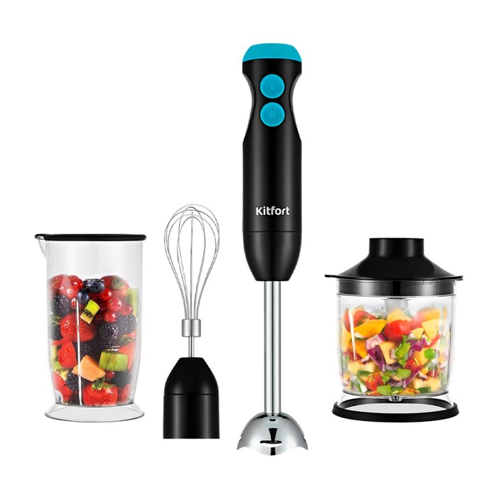 Блендер Kitfort КТ-3041-3, погружной, 350 Вт, 2 скорости, черно-бирюзовый Блендер Kitfort КТ-3041-3, погружной, 350 Вт, 2 скорости, черно-бирюзовый