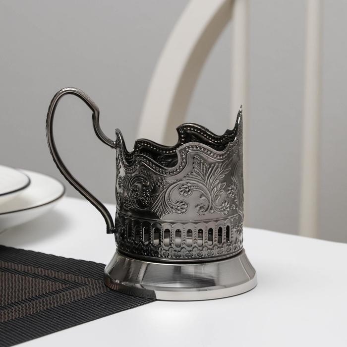 Подстаканник «Глухарь», d=61 мм, никелированный, с чернением Подстаканник «Глухарь», d=61 мм, никелированный, с чернением