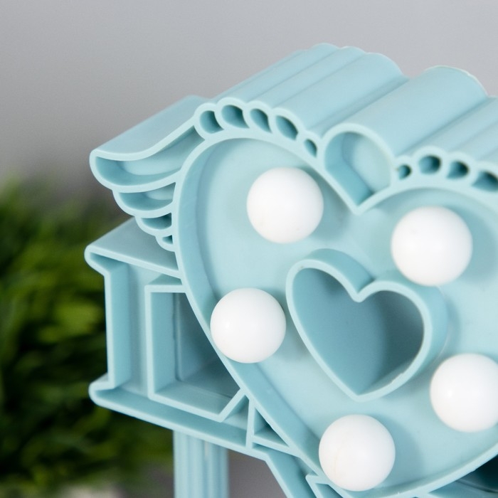 Ночник музыкальный Ночник музыкальный "Снежный шар" 5хLED от батареек 3ААА голубой 6,5х11х21см RISALUX