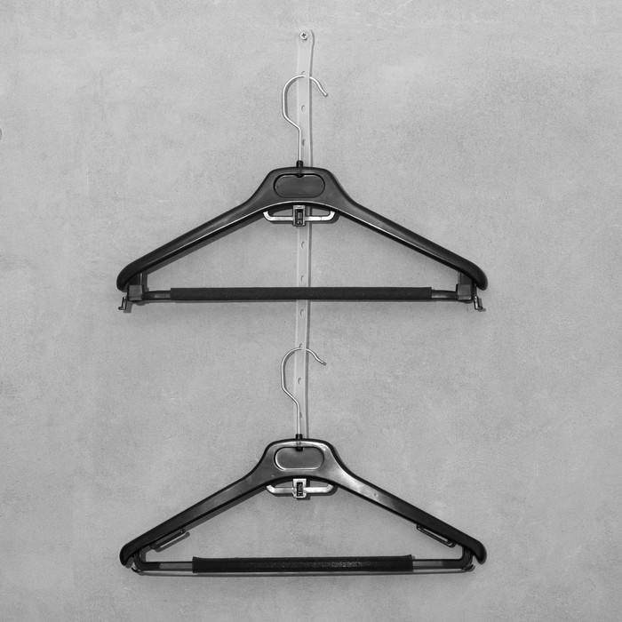 Держатель для плечиков, 13 отверстий, 48×1,8 см, набор 20 шт., цвет прозрачный Держатель для плечиков, 13 отверстий, 48×1,8 см, набор 20 шт., цвет прозрачный