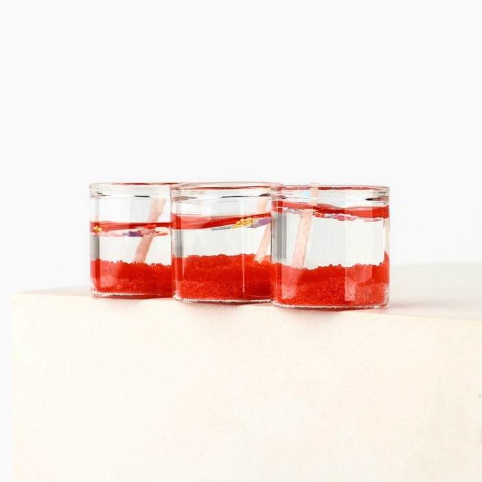 Свечи гелевые новогодние «С Новым годом!» на Новый год на Новый год, 3 шт, красные, 2,5 х2,5 х 2,5 см Свечи гелевые новогодние «С Новым годом!» на Новый год на Новый год, 3 шт, красные, 2,5 х2,5 х 2,5 см