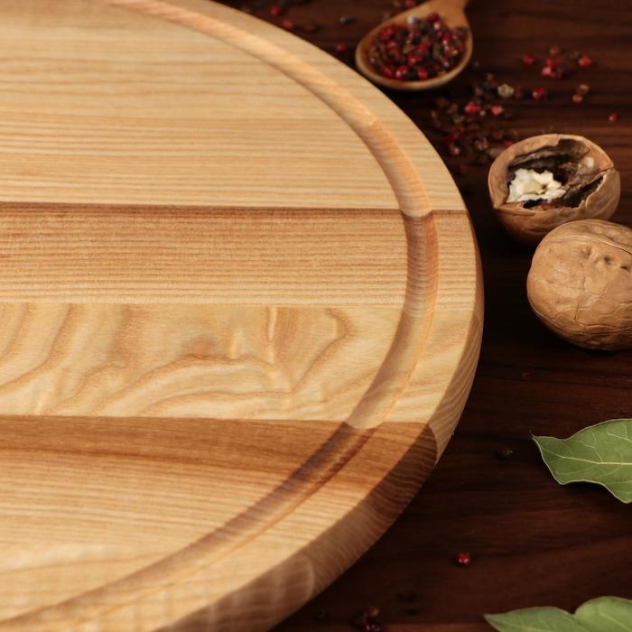 Менажница деревянная "Универсальная", с разделочной доской, 35 см, массив ясеня