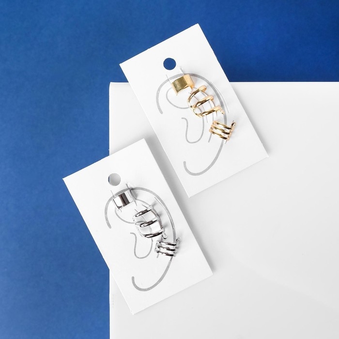 Серьги «Каффы» набор 3 шт., классика, цвет золото Серьги «Каффы» набор 3 шт., классика, цвет золото