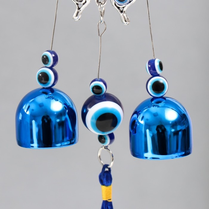 Музыка ветра металл Музыка ветра металл "Три бабочки" от сглаза с кисточкой 2 колокольчика 30 см