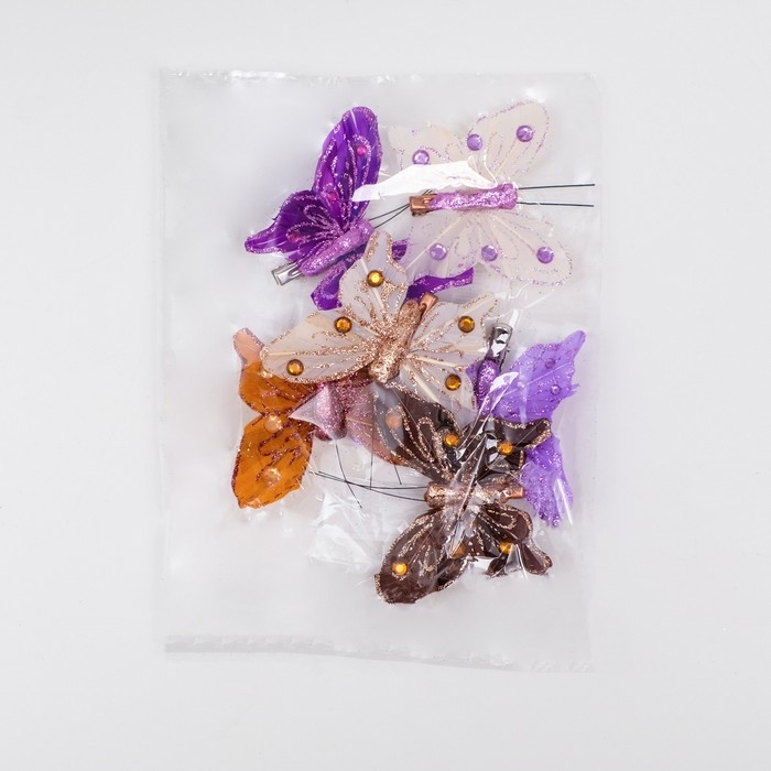 Декор на прищепке Декор на прищепке "Бабочка", МИКС, 6,5 см