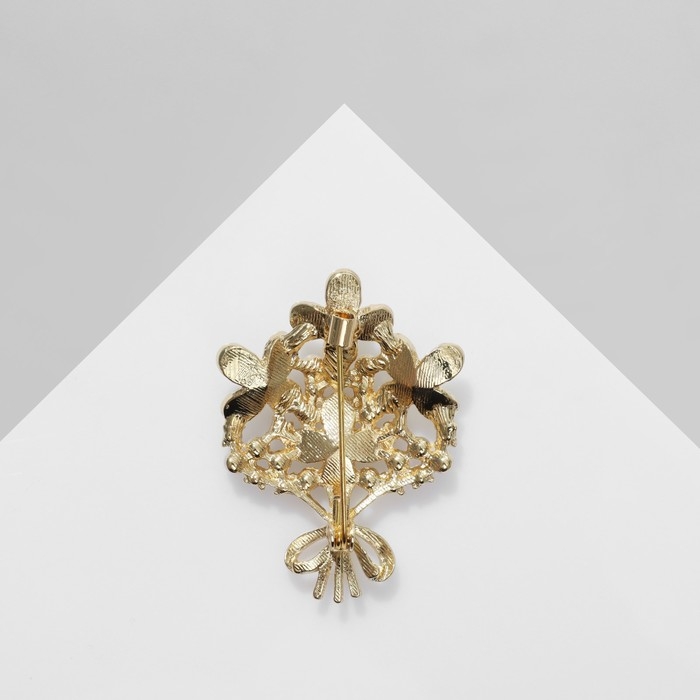 Брошь «Цветочный» букет, цвет бело-жёлтый в золоте Брошь «Цветочный» букет, цвет бело-жёлтый в золоте