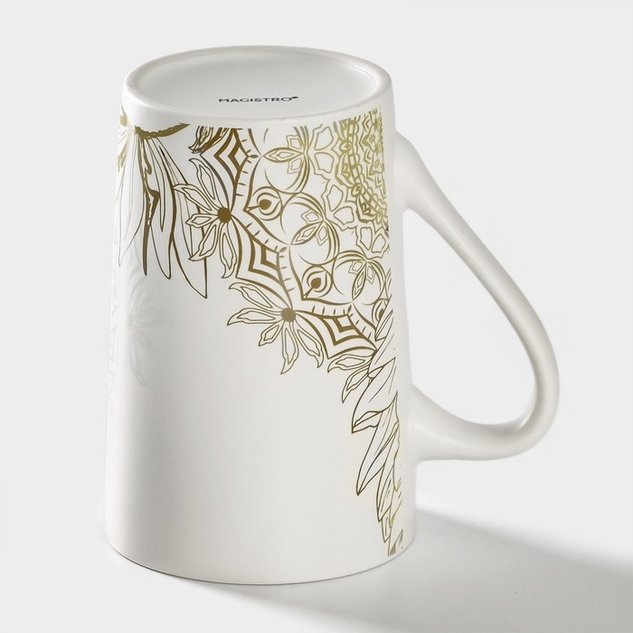 Кружка фарфоровая Magistro «Мандала», 380 мл, бежевый узор Кружка фарфоровая Magistro «Мандала», 380 мл, бежевый узор