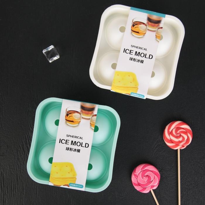 Форма для льда Доляна, 12×5 см, 4 ячейки, цвет МИКС Форма для льда Доляна, 12×5 см, 4 ячейки, цвет МИКС