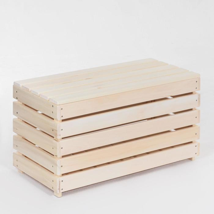 Скамья с ящиком, 80×40×45см, из липы Скамья с ящиком, 80×40×45см, из липы