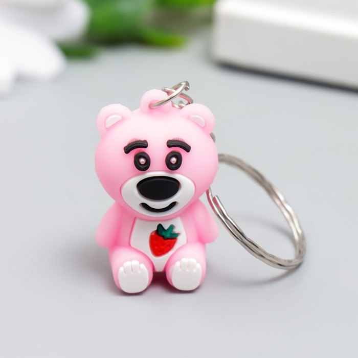 Брелок резина Брелок резина "Медвежонок с клубничкой на пузе" МИКС