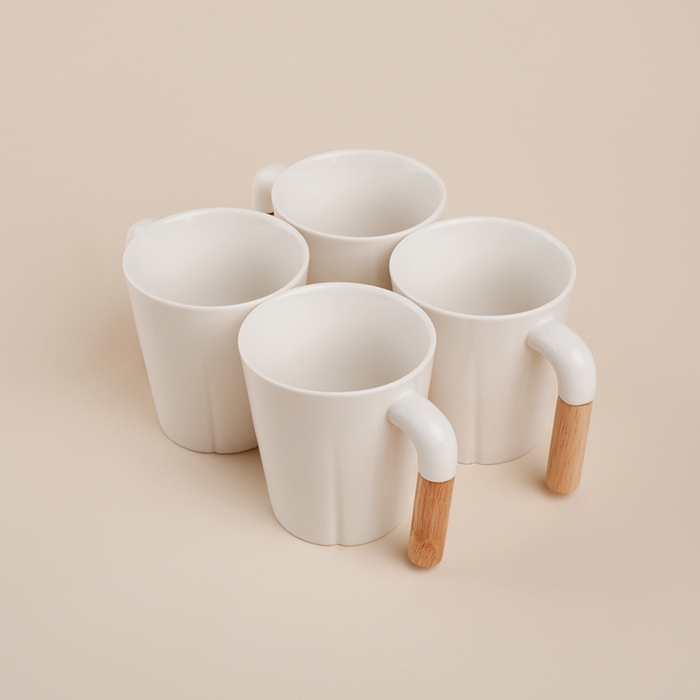 Набор кружек фарфоровых SL Home «Тренто», 250 мл, цвет белый Набор кружек фарфоровых SL Home «Тренто», 250 мл, цвет белый