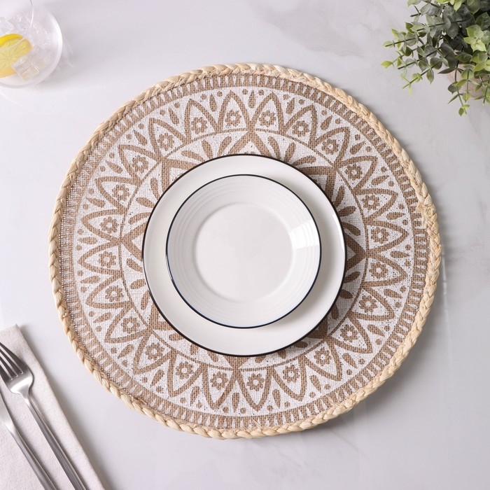 Салфетка сервировочная на стол Доляна «Милли», d=38 см, цвет белый