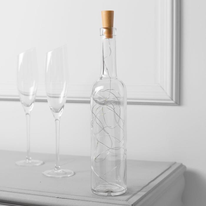 Гирлянда «Нить» 2 м роса с пробкой, IP20, серебристая нить, 20 LED, батарейки LR44х3 (в комплекте), свечение белое Гирлянда «Нить» 2 м роса с пробкой, IP20, серебристая нить, 20 LED, батарейки LR44х3 (в комплекте), свечение белое