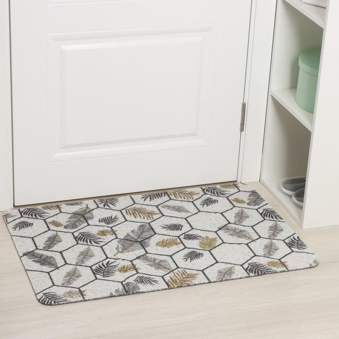 Коврик придверный грязезащитный Доляна «Топ», вырезной, 60×90 см, цвет серый Коврик придверный грязезащитный Доляна «Топ», вырезной, 60×90 см, цвет серый