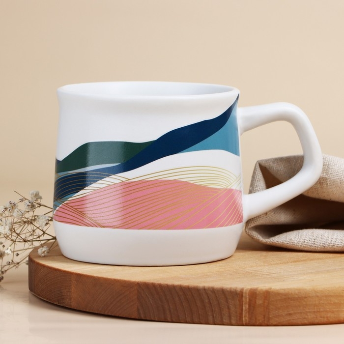 Кружка керамическая «Горы», 380 мл, цвет белый Кружка керамическая «Горы», 380 мл, цвет белый