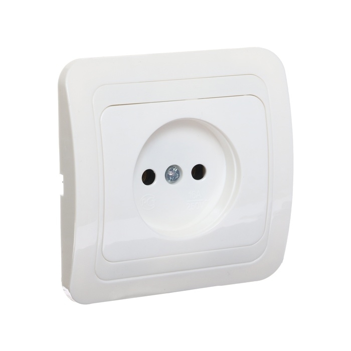 Розетка одноместная Luazon Lighting  Розетка одноместная Luazon Lighting "Орион", 10 А, скрытая, без з/к, белая