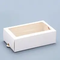Коробка кондитерская для макарун, с ложементом и окном, белая 18&times;10.7&times;5.5 с м