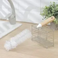 Ёрш для посуды Доляна Meli, 34&times;6 см, бамбуковая ручка, замшевая петелька