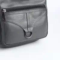 Сумка женская кросс-боди на молнии, 28&times;8.5&times;15 см, серая