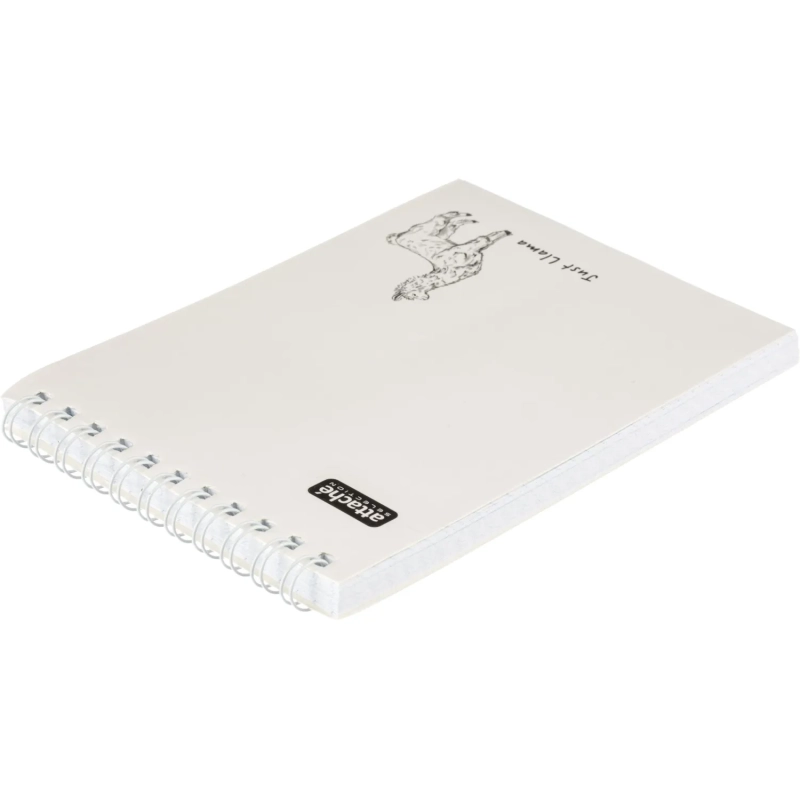 Блокнот А6,80л,кл,греб,карт.обл+УФ-лак Attache Selection LLAMAS белый