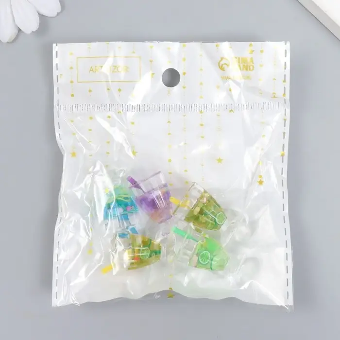 Декор для творчества пластик "Фруктовый микс в стакане" МИКС 1,5х1,5х3,5 см