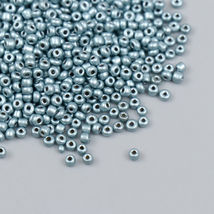 Бисер стекло 12/0  Бисер стекло 12/0 "Серо-бирюзовый" металлик 450 гр