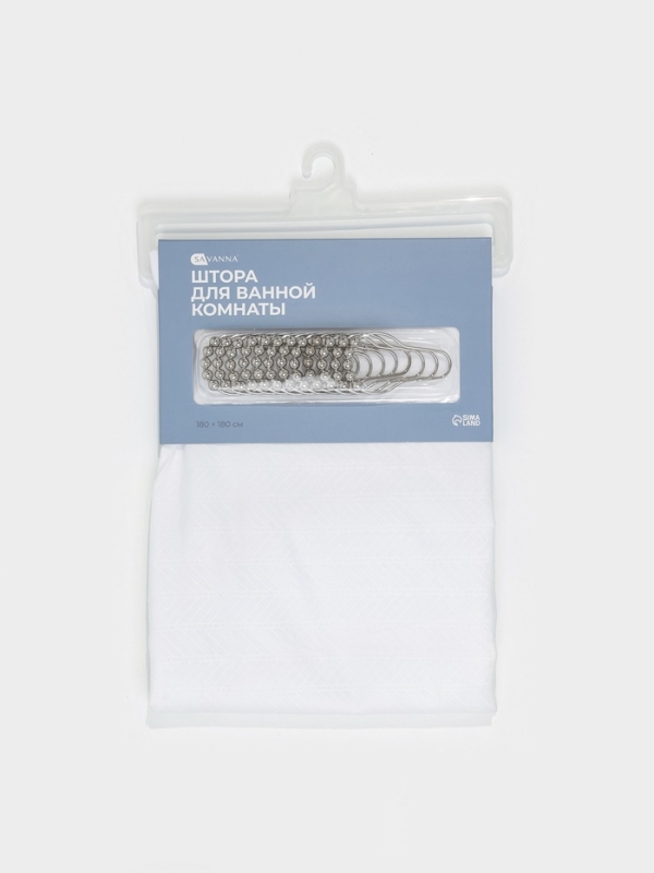 Штора для ванной Штора для ванной "Цикл", 180х180 см, полиэстер