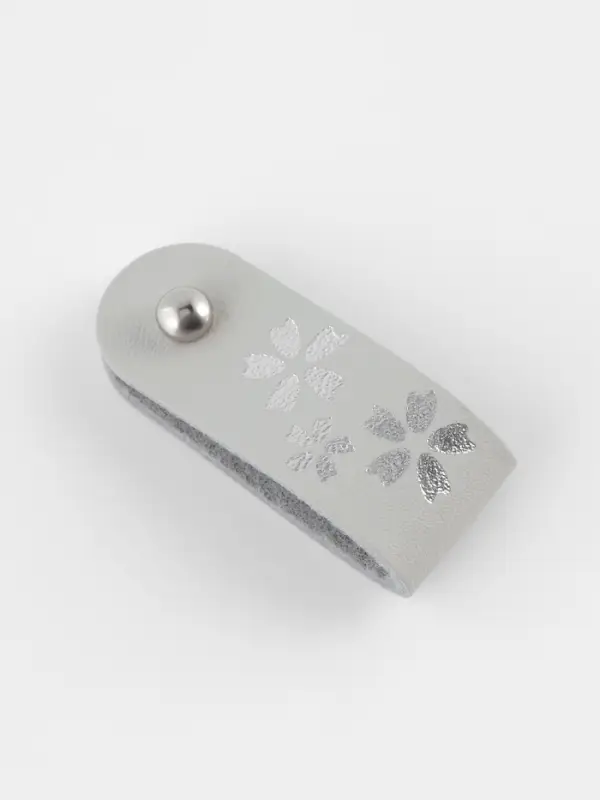 Бирка с кнопкой &laquo;Цветок&raquo; TEIRA, с тиснением, 8&times;1.5 см, 10 шт., серая