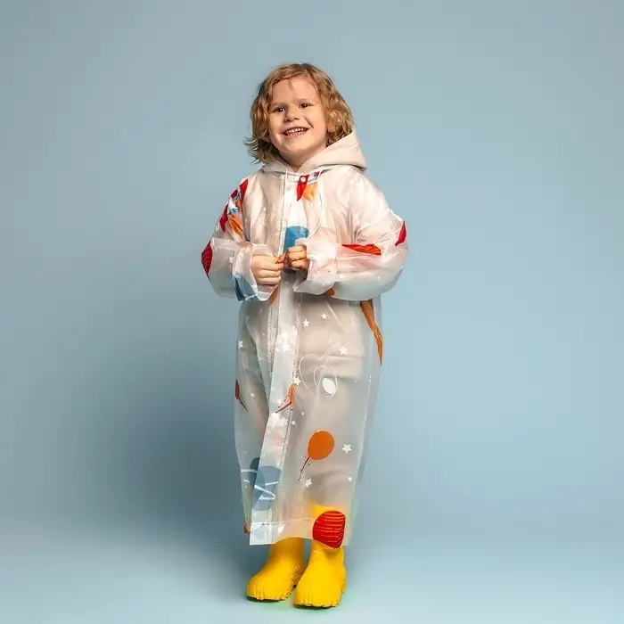 Дождевик детский &laquo;Космос&raquo;&lrm;, 125-155 см
