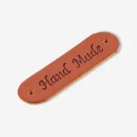 Набор нашивок Hand made, 4.5&times;1.3 см, 10 шт., коричневые
