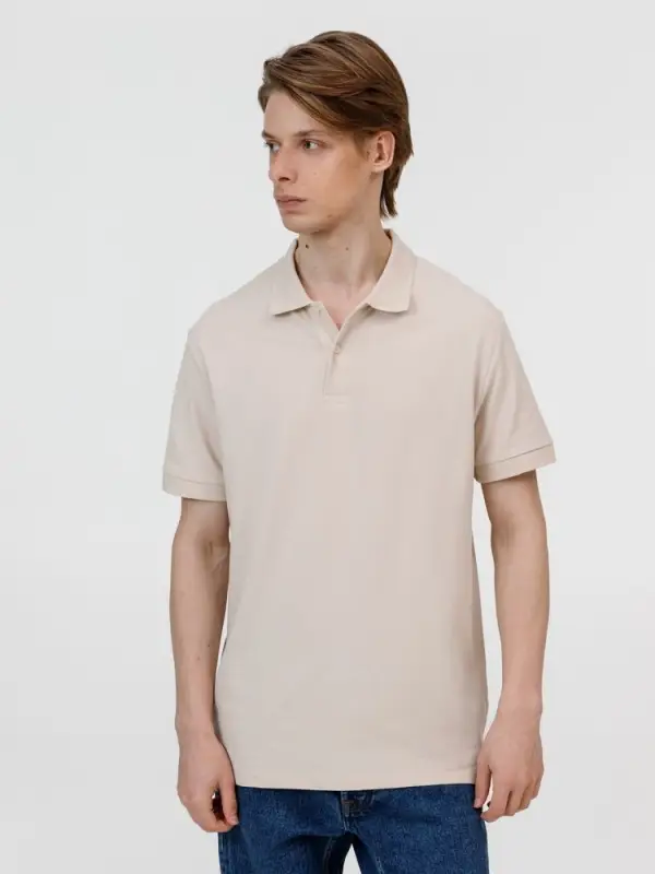 Рубашка поло унисекс Pacific, бежевая (льняная), размер M