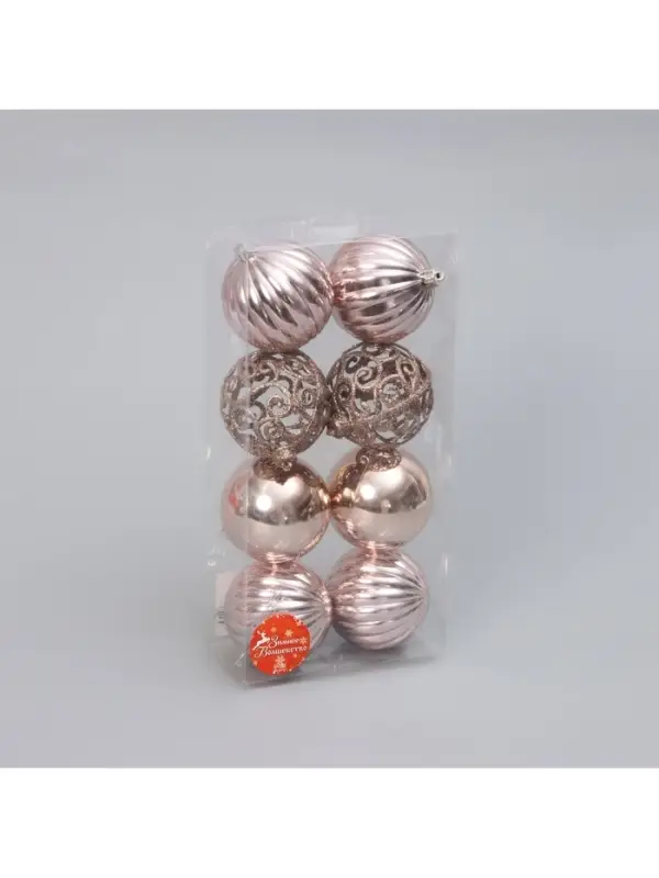 Ёлочные игрушки &laquo;Ажур&raquo;, шары новогодние, d=8 см, набор 8 шт.