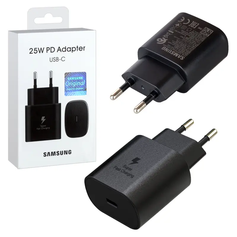 Переходник сетевого зарядного устройства на Type-C (18W) PD Samsung черное