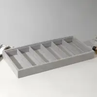 Подставка для украшений QF, 6 ячеек, 38&times;18.5&times;3.5 см, серая