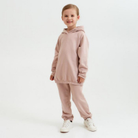 Костюм детский (худи, брюки) Casual Collection KIDS цвет пудровый, рост 122