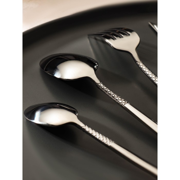 Набор столовых приборов из нержавеющей стали Доляна «Античность», 4 предмета, цвет серебряный Набор столовых приборов из нержавеющей стали Доляна «Античность», 4 предмета, цвет серебряный