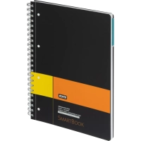 Бизнес-тетрадь SMARTBOOK А4 120л. клетка,спир,микроп,разд,карм,жел-оран