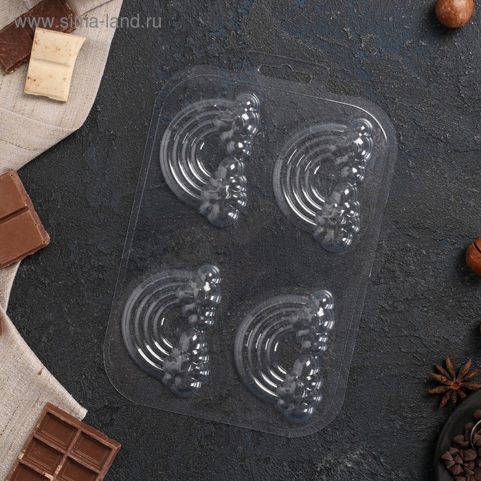 Форма для шоколада и конфет «4 Радуги», пластик, прозрачная