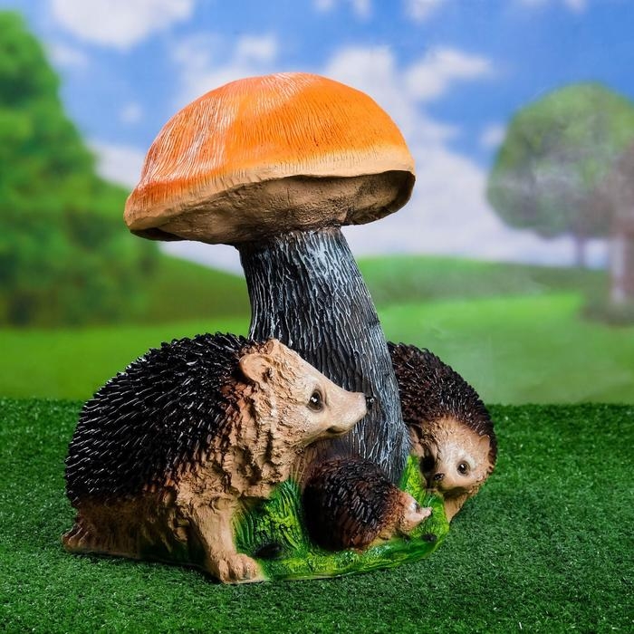Садовая фигура  Садовая фигура "Гриб подосиновик с ежами" 27х37х37см