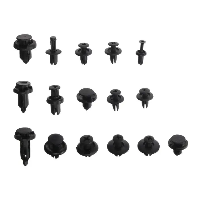 Клипсы и пистоны крепежные, 16 видов, набор 625 шт.